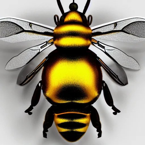 bee on metal flower, 3 d, highres Stable Diffusion OpenArt