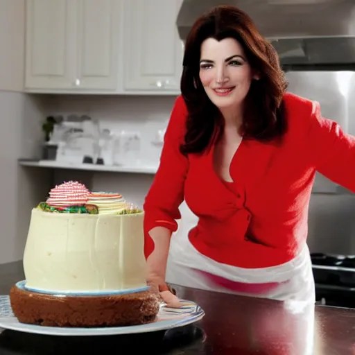 nigella lawson diving into cake mix Stable Diffusion OpenArt