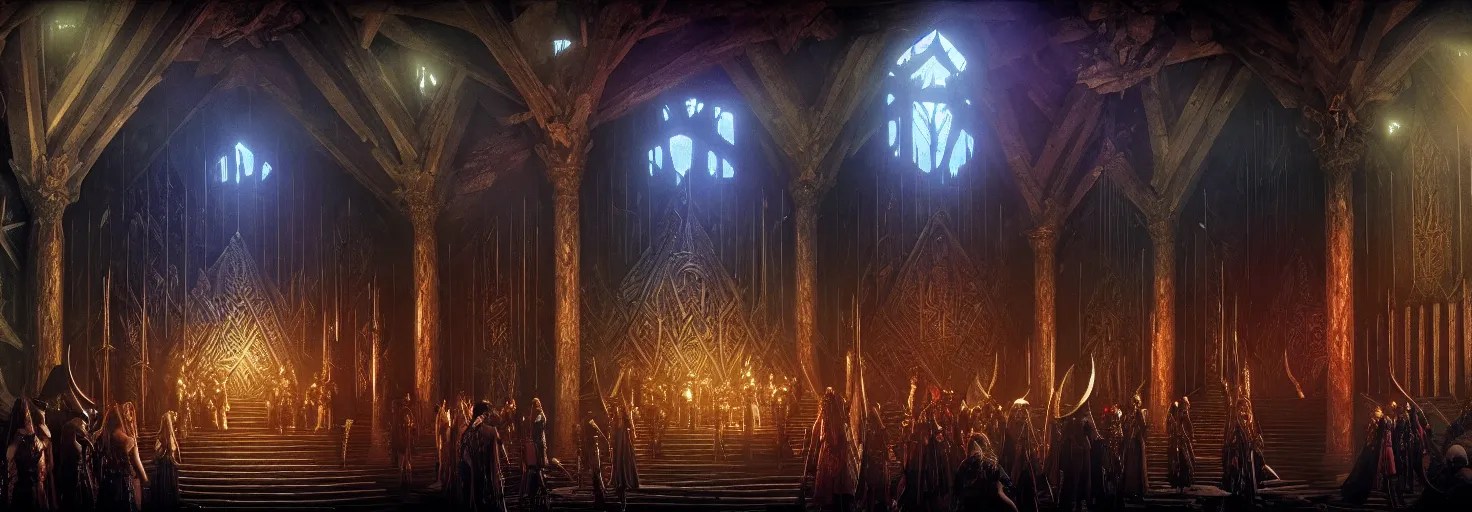 the great hall of valhalla, hall of the slain in asgard Stable Diffusion