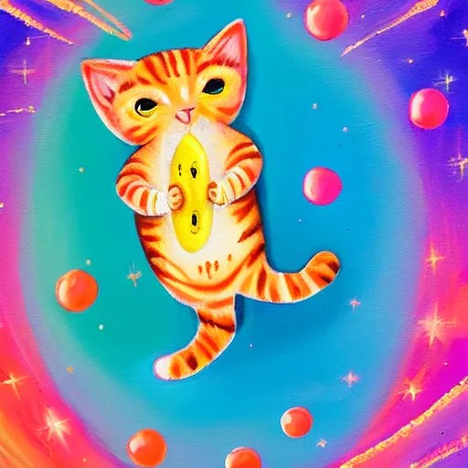 painting of cat with pop tart body flying through Stable Diffusion