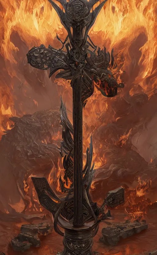 dagger with symmetrical dagger features is legendary Stable Diffusion