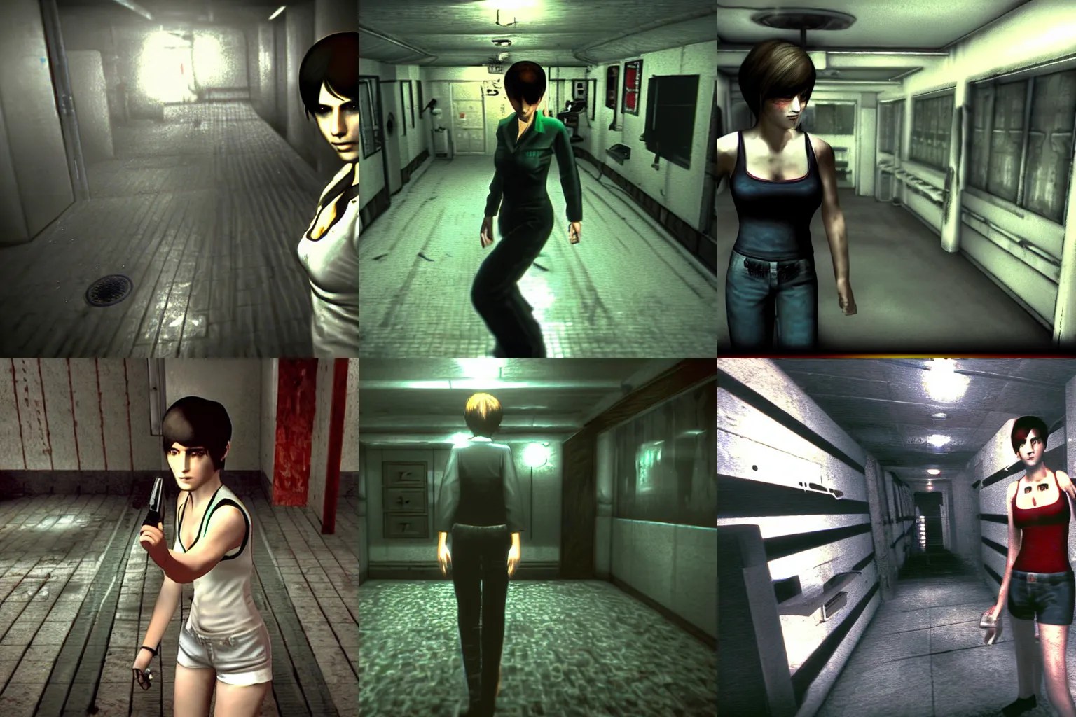 Rebecca Chambers from Resident Evil is walking on a Stable Diffusion