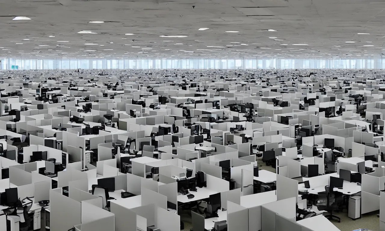 interior of the biggest office in the world, thousands Stable Diffusion