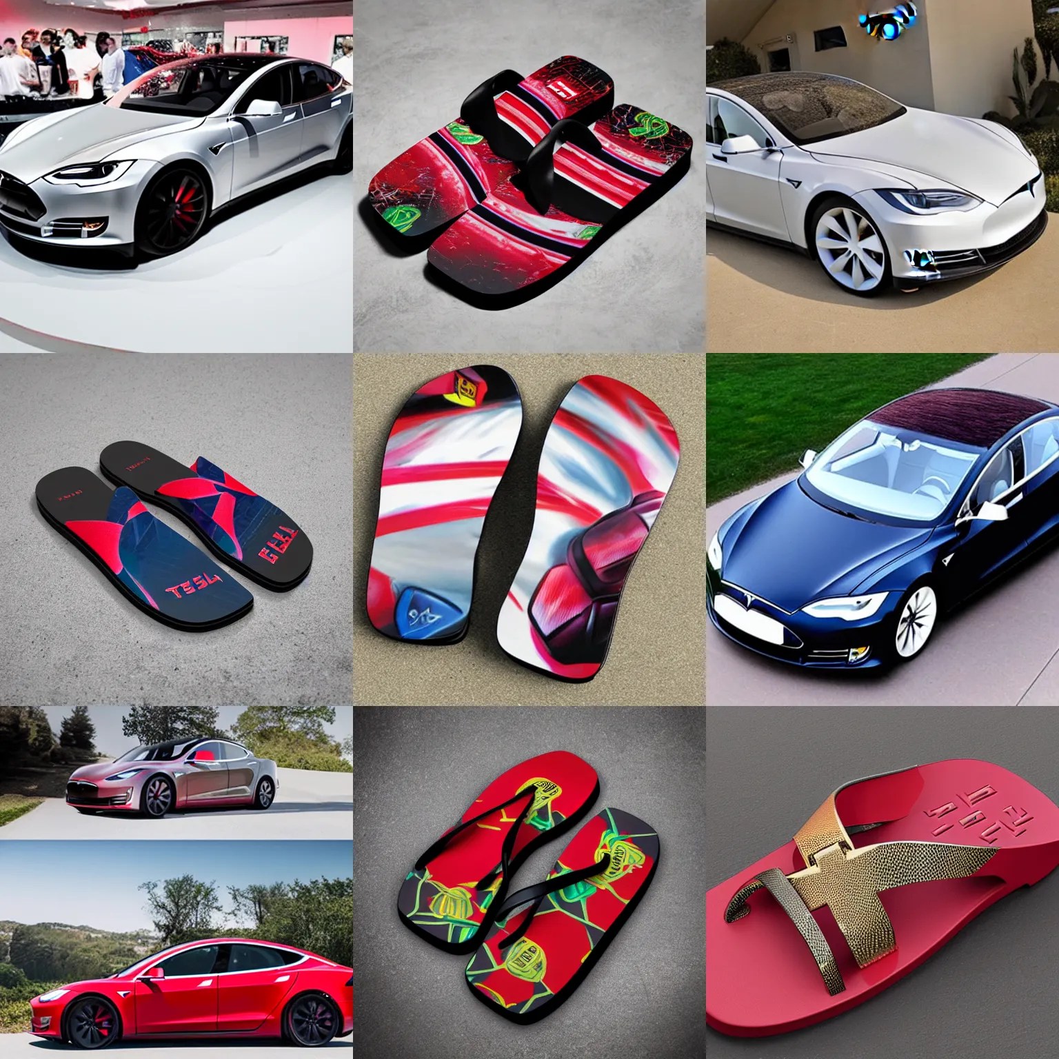 Tesla gucci flip flop Stable Diffusion OpenArt