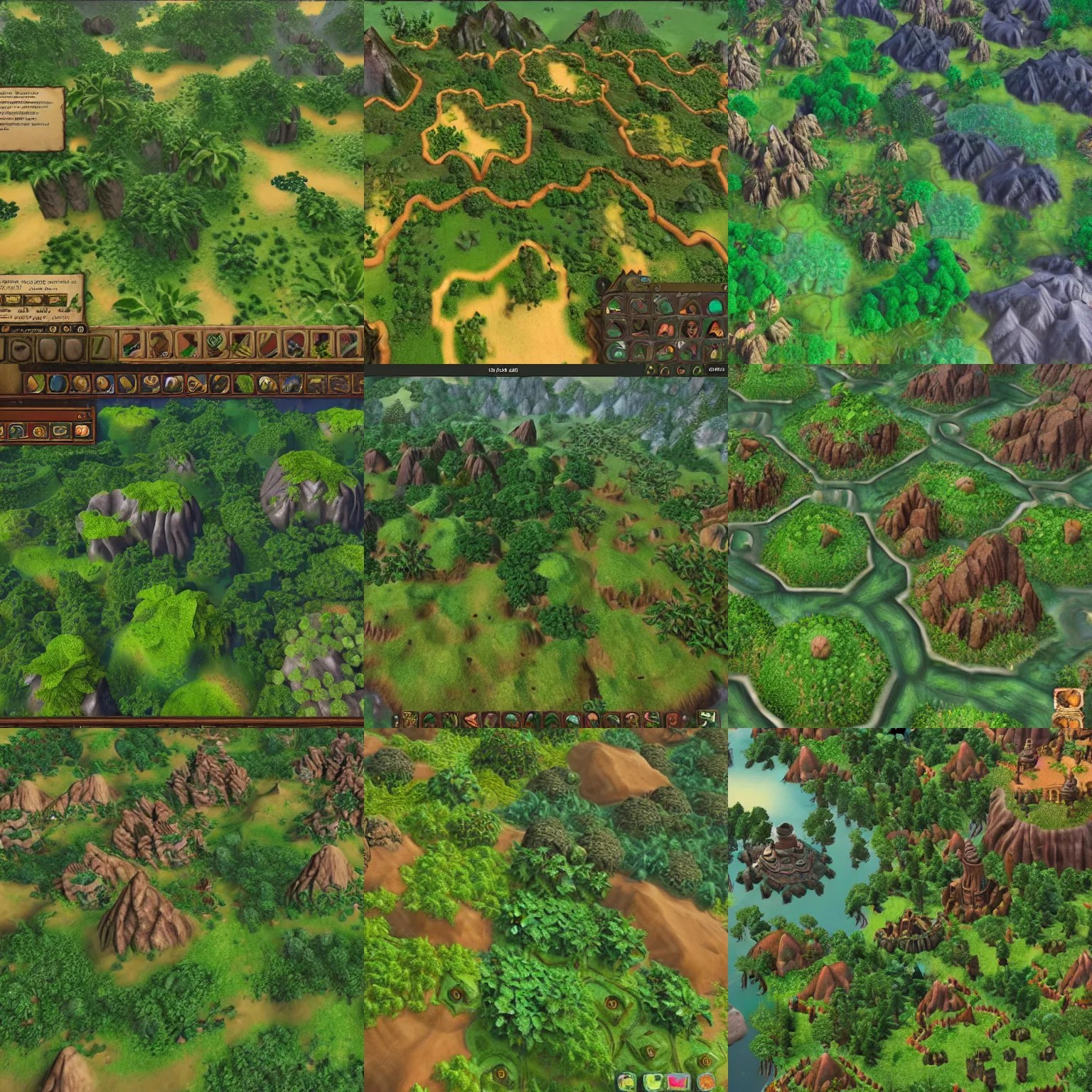 jungle terrain texture for a civilization building Stable Diffusion