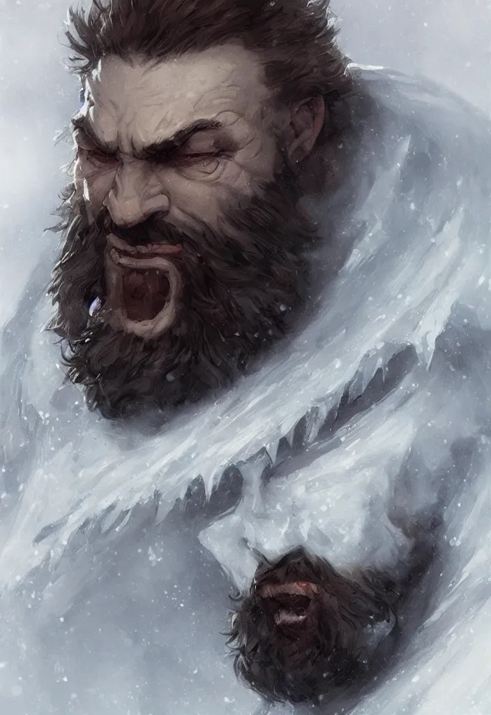 portrait of an ice giant, face made of ice and snow, Stable Diffusion