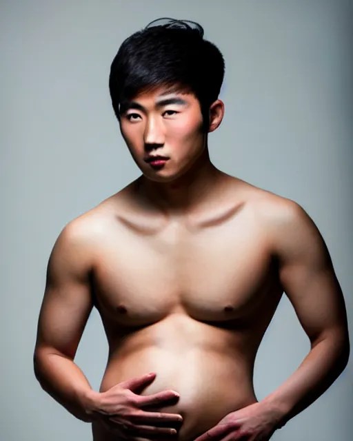 Handsome!! young Asian male model showing off his | Stable Diffusion