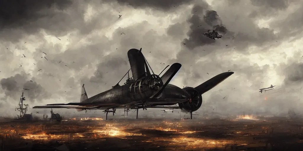 steam powered aircraft surrounded by billowing clouds, Stable