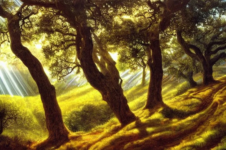 masterpiece painting of oak trees on a hillside Stable Diffusion OpenArt