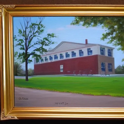 beautiful oil painting of galva elementary school in Stable Diffusion