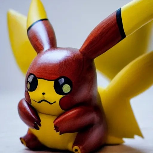 Pikachu Sculpture made out of cherrywood Stable Diffusion OpenArt
