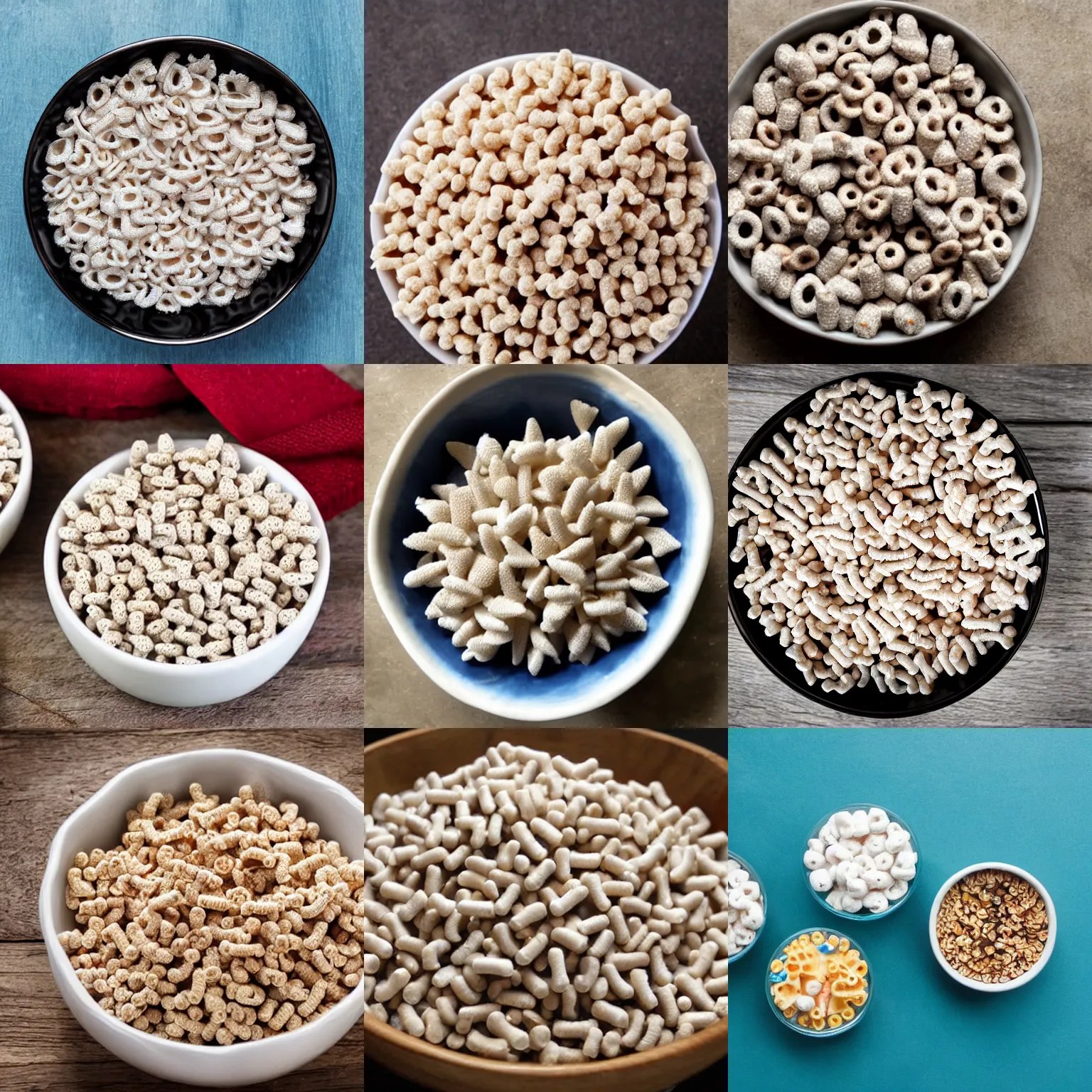 tooth cereal made of individual teeth in a bowl Stable Diffusion