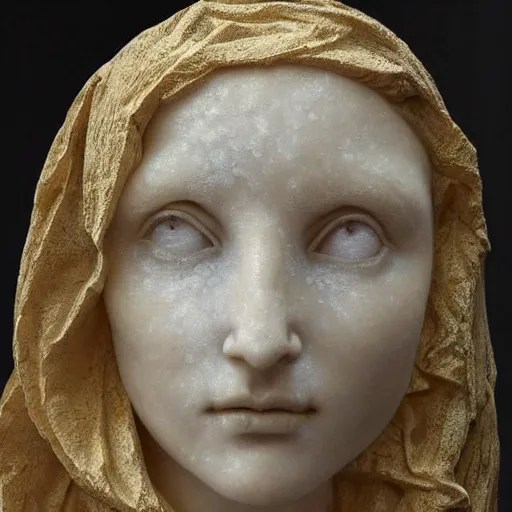 a masterpiece marble sculpture of the veiled virgin, Stable Diffusion