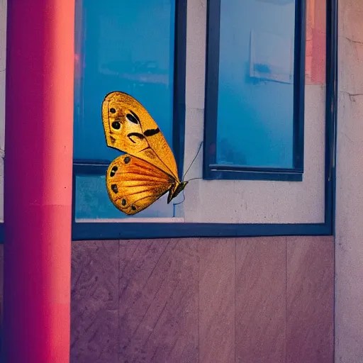 a colorful butterfly outside at a mcdonald's Stable Diffusion OpenArt
