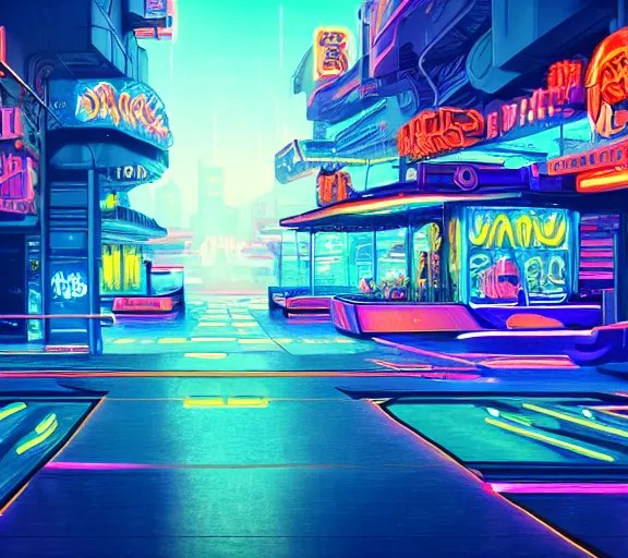 a dreamlike cyberpunk city sit in the very far future, Stable Diffusion