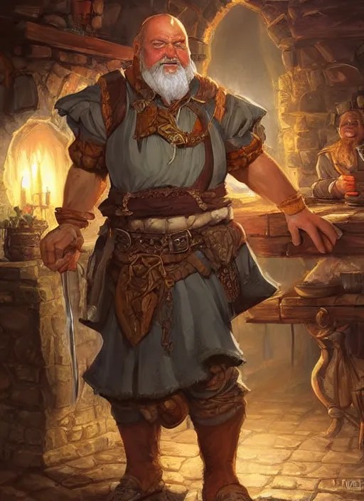 tavern keeper in a tavern, ultra detailed fantasy, Stable Diffusion
