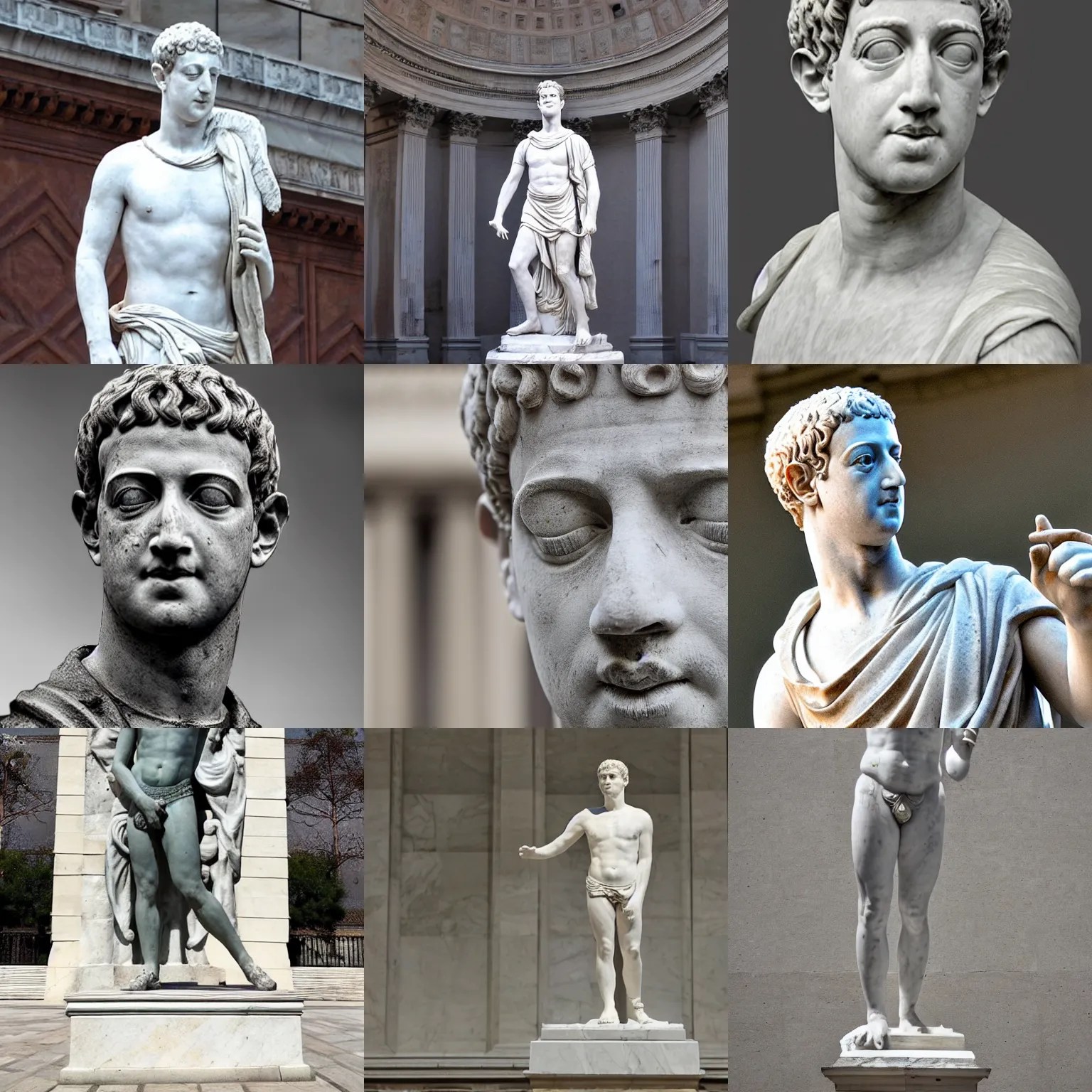 marble statue of mark zuckerberg as roman emperor, Stable Diffusion