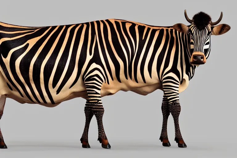 an extremely detailed photograph of a magnificent cow Stable