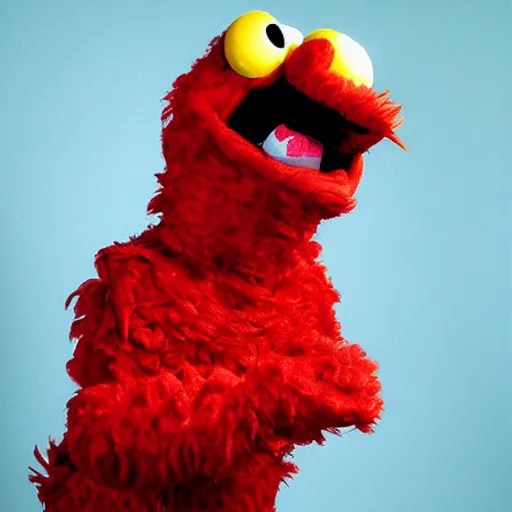 realistic elmo in real life, photographed by trevor Stable Diffusion