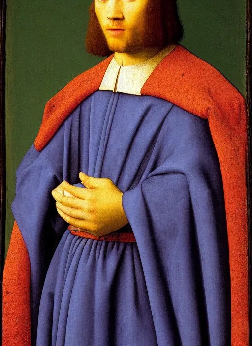 portrait of a young king, medieval painting by Jan van Stable