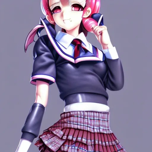 a delinquent female student wearing a school uniform Stable Diffusion