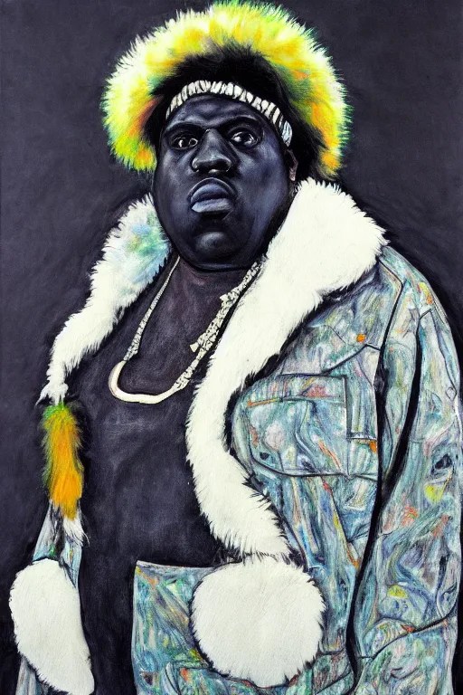 full body!! a portrait of biggie smalls aka notorious Stable