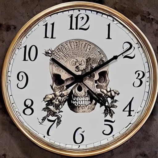 a beautiful clock made from skull and bones Stable Diffusion OpenArt