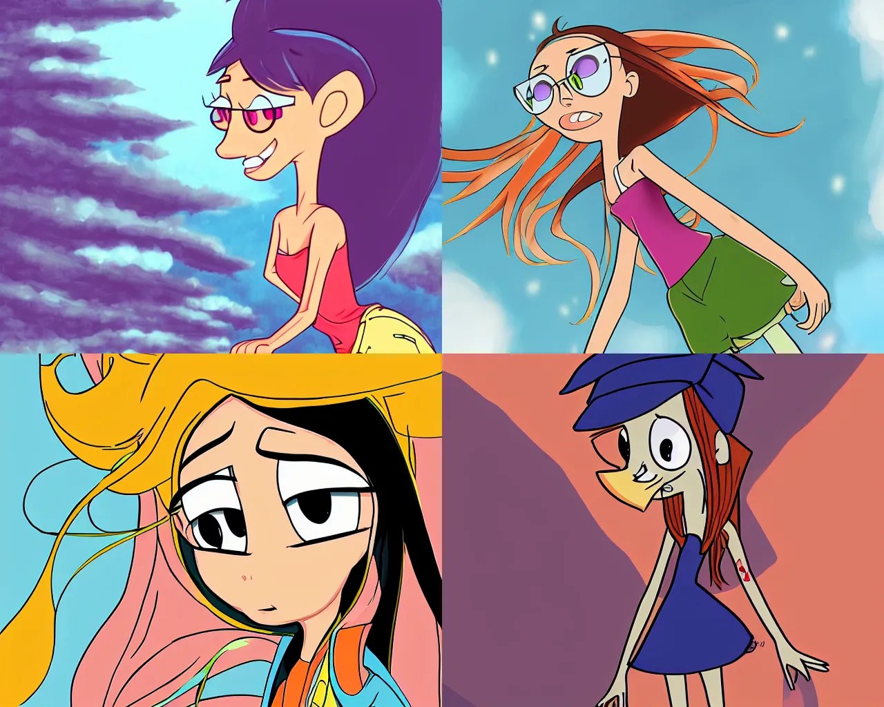 Candace from Phineas and Ferb, anime style, lofi art, Stable