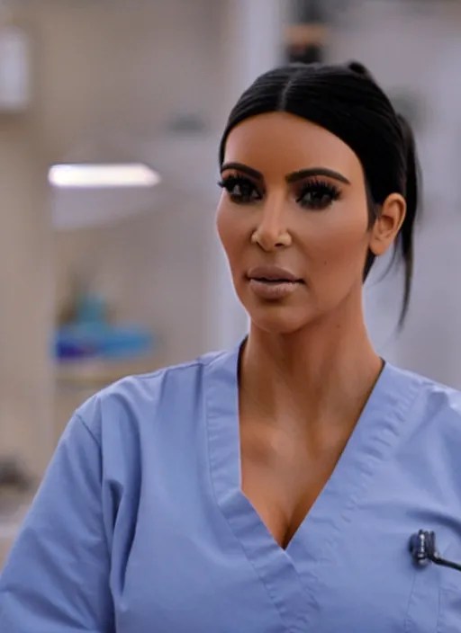 film still of kim kardashian as J.D in scrubs, Stable Diffusion