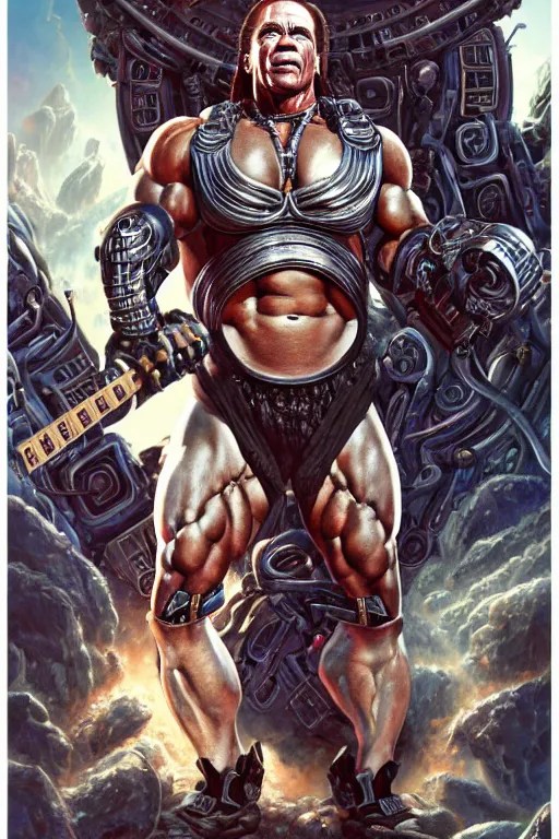 arnold schwarzenegger as a heavy metal musician, sci Stable