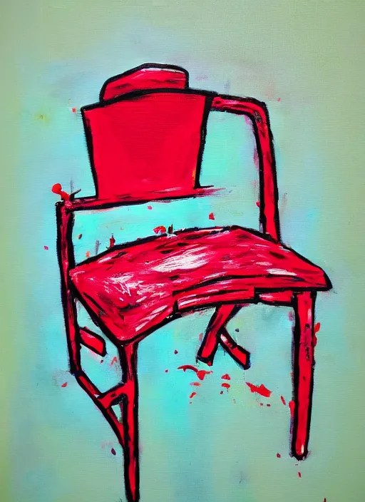 chair, acrylic paint, messy artwork, depth Stable Diffusion OpenArt