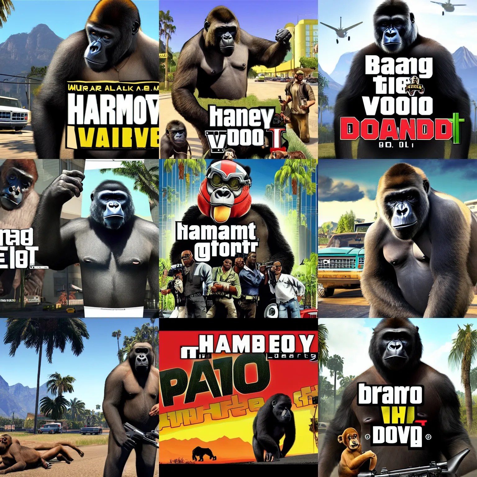 harambe gta v loading screen art, Stable Diffusion OpenArt