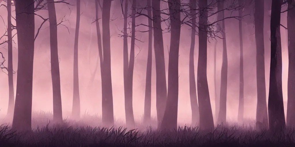 dark forest at dawn, anime background Stable Diffusion