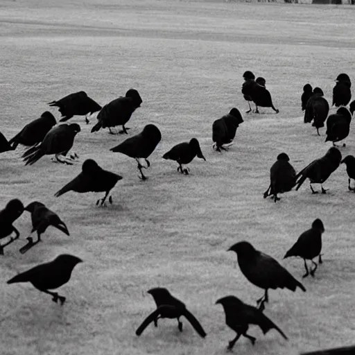 “a flock of crows attacking people” Stable Diffusion OpenArt