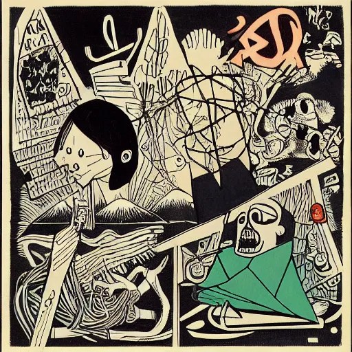 Radiohead Kid A album cover by Jhonen Vasquez and Stable Diffusion