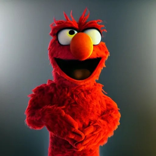 Realistic photo of Elmo as a human Stable Diffusion