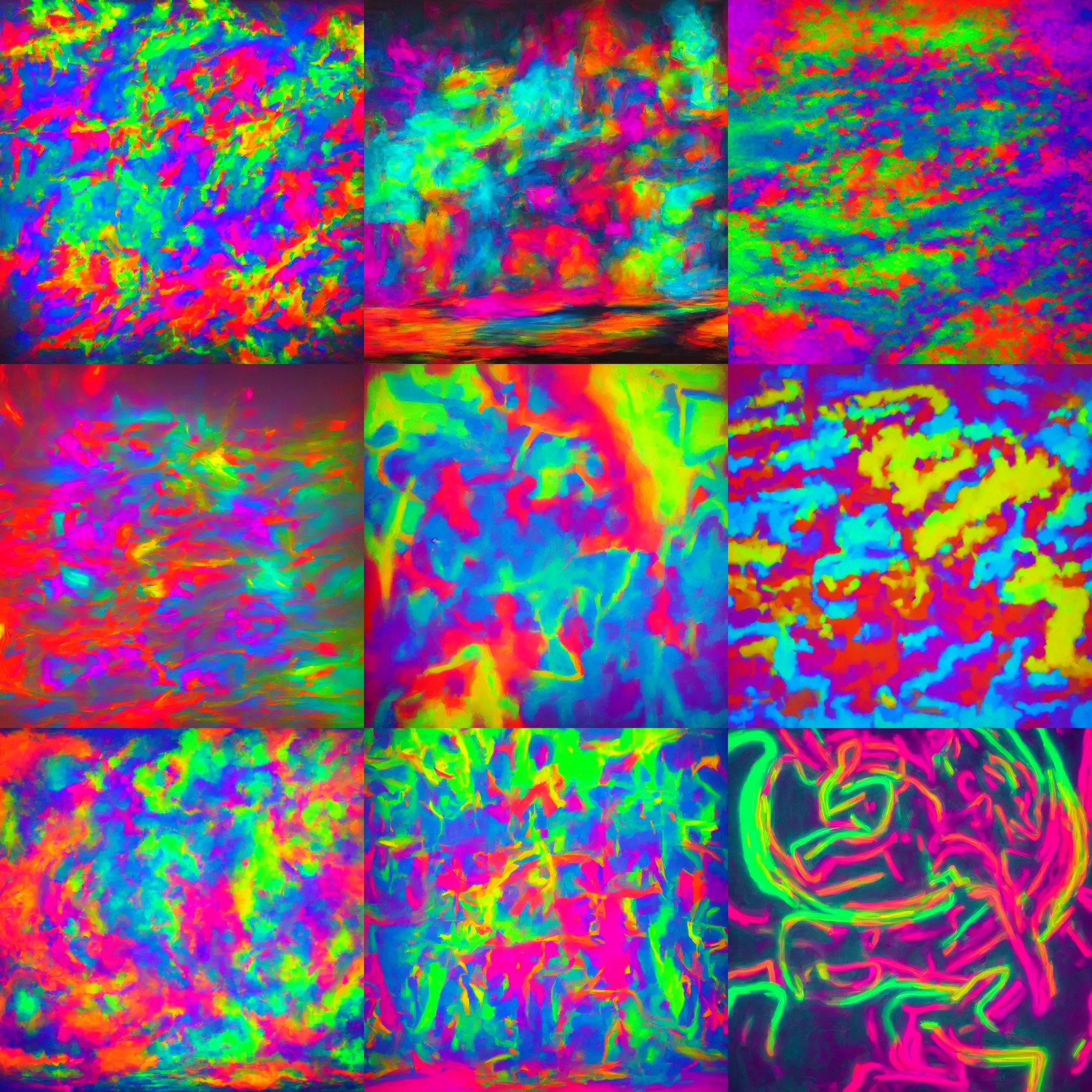 painting a recursive dream, neon colors Stable Diffusion