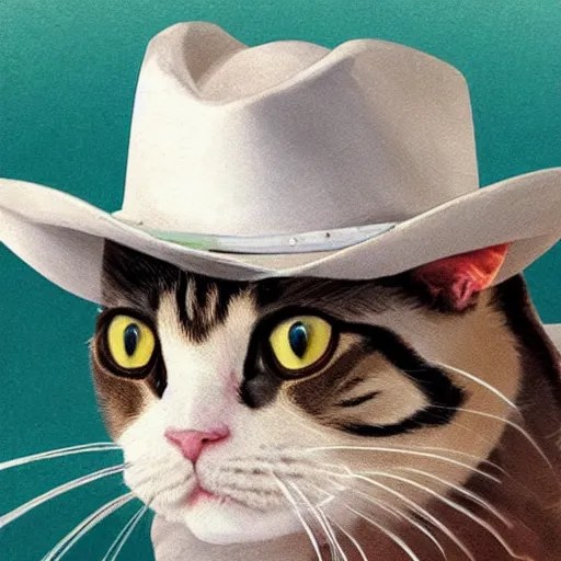 a crying cat wearing a cowboy hat Stable Diffusion OpenArt