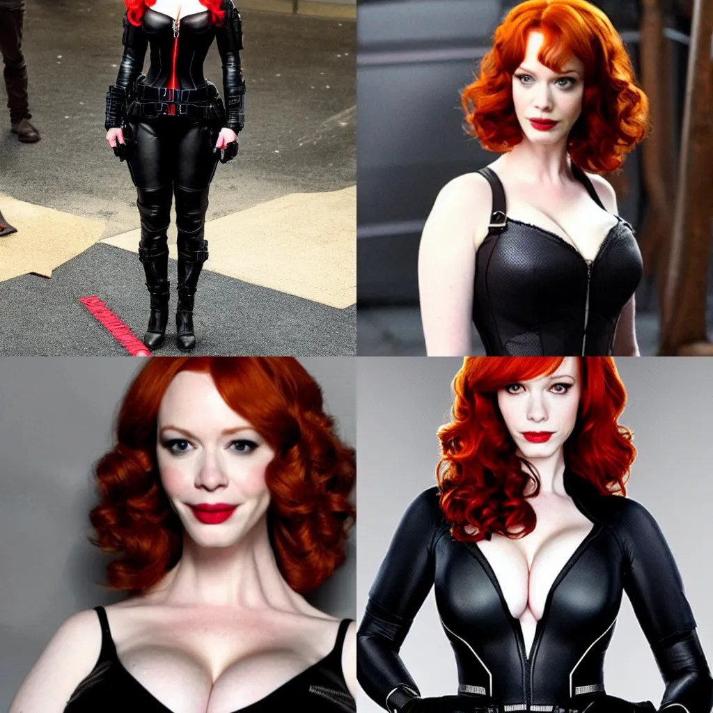Christina Hendricks as Black Widow Stable Diffusion