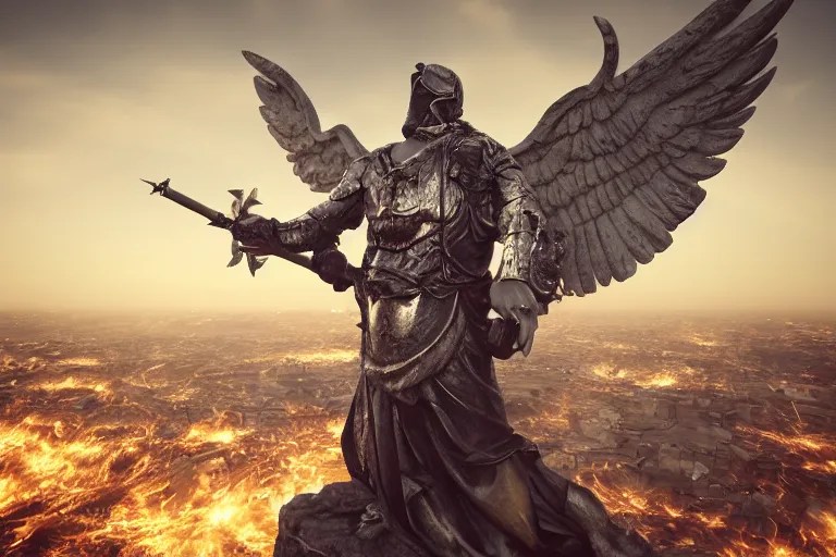 holy angel holding a massive grotesque broadsword Stable Diffusion