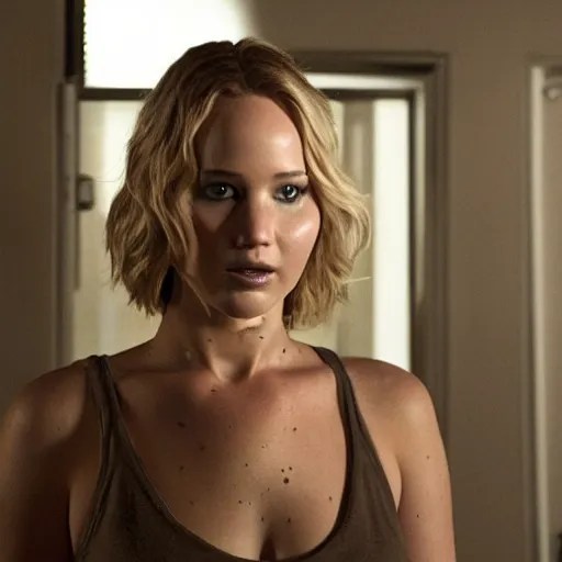 still of Jennifer Lawrence as Jesse in remake of Stable Diffusion