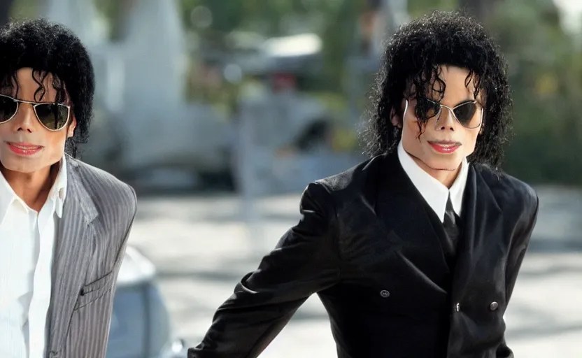 michael jackson with short fringe hair in men in black Stable Diffusion