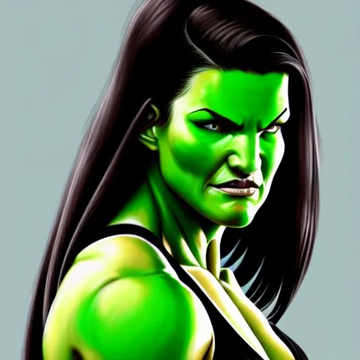 beautiful Gina Carano skinny She Hulk green skin, Stable Diffusion OpenArt
