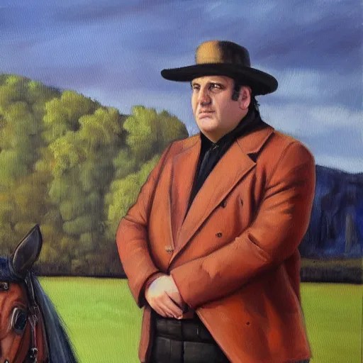 Tony Soprano dressed like napolean, oil painting, Stable Diffusion