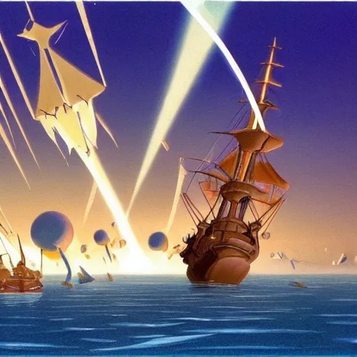 concept art for the ships in treasure ( 2 0 0 2 Stable Diffusion OpenArt