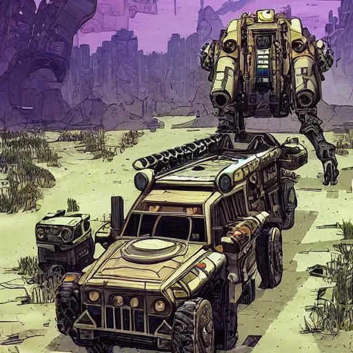 alligator mech jeep concept borderland that looks like Stable Diffusion