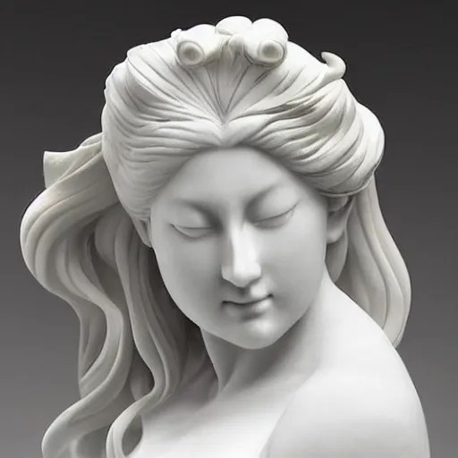 “a delicate renaissance marble sculpture of a !female Stable