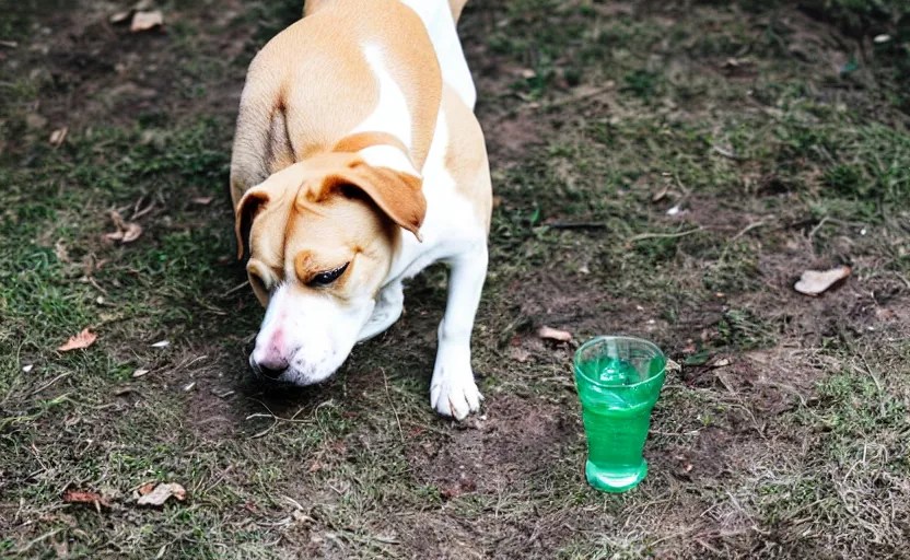 a dog drinking water Stable Diffusion OpenArt