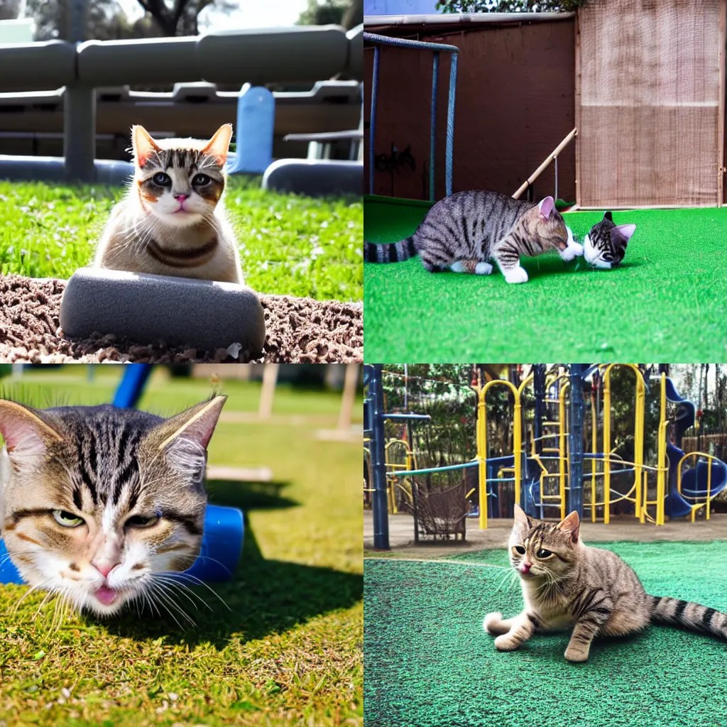 cat playing in playground Stable Diffusion OpenArt