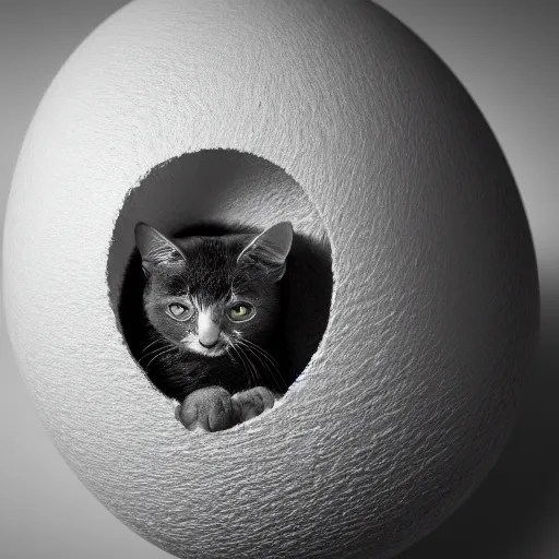 a cat hatching from an egg, studio lighting, Stable Diffusion OpenArt
